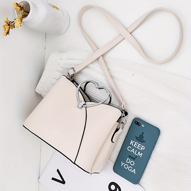 Love Heart Top Ring Handbag Crossbody Bag Women's Shoulder Purse