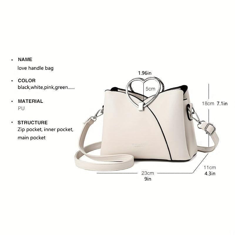Love Heart Top Ring Handbag Crossbody Bag Women's Shoulder Purse