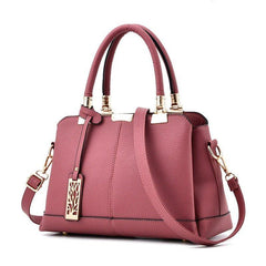Litchi Embossed Top Handle Satchel Bag