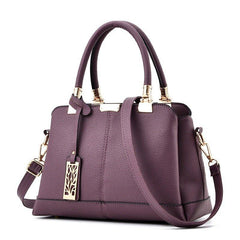Litchi Embossed Top Handle Satchel Bag
