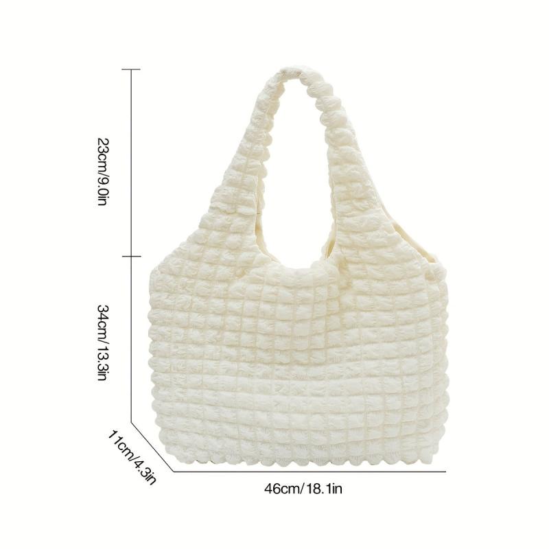 Cloud Pleated Hobo Bag Large Capacity Satchel Tote Bag
