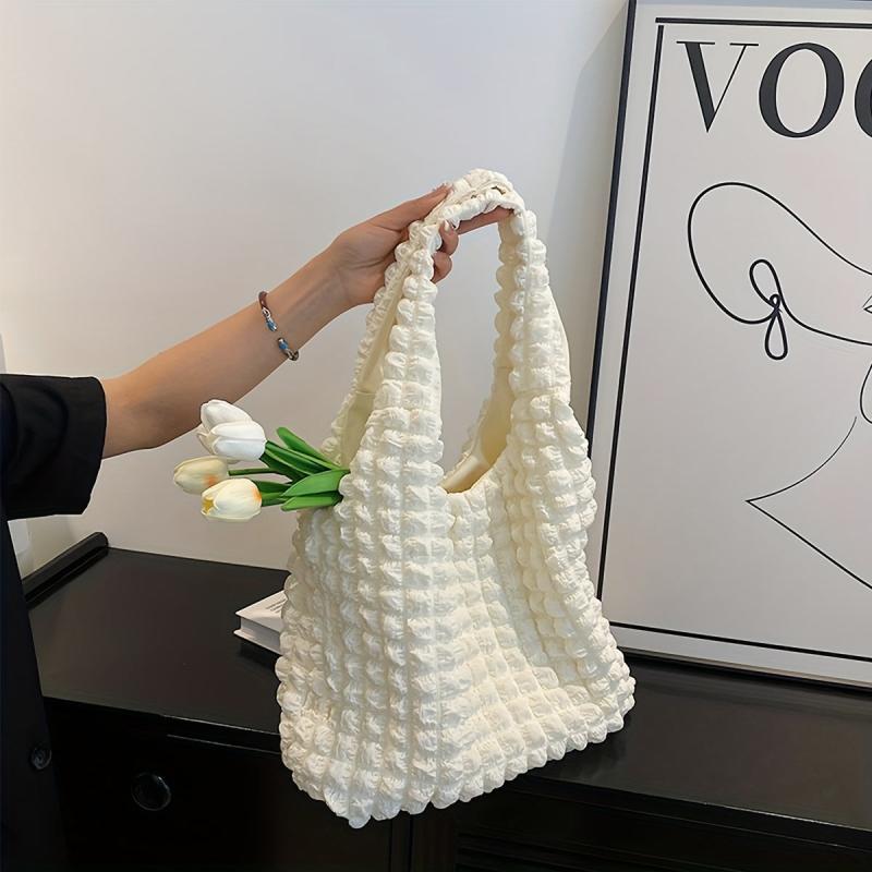 Cloud Pleated Hobo Bag Large Capacity Satchel Tote Bag