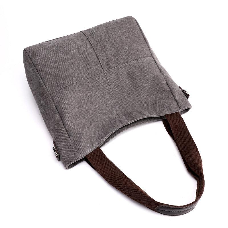 Large Capacity Canvas Tote Bag with Zipper for Women