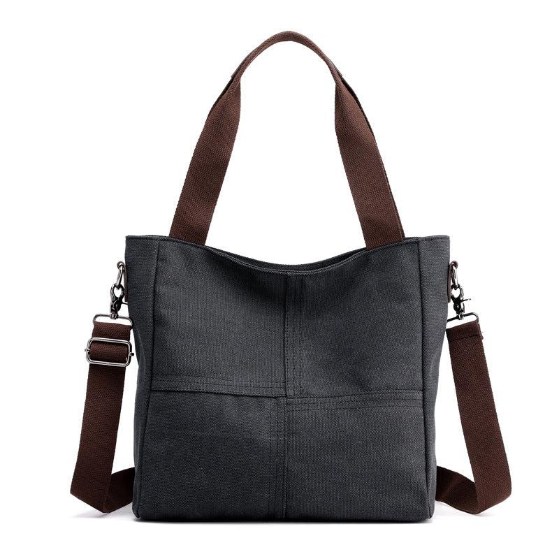 Large Capacity Canvas Tote Bag with Zipper for Women