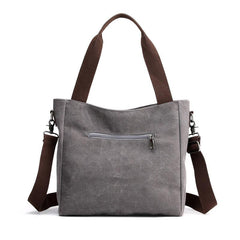 Large Capacity Canvas Tote Bag with Zipper for Women