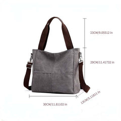 Large Capacity Canvas Tote Bag with Zipper for Women