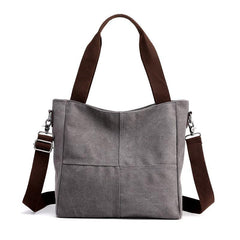 Large Capacity Canvas Tote Bag with Zipper for Women