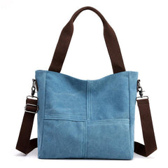 Large Capacity Canvas Tote Bag with Zipper for Women