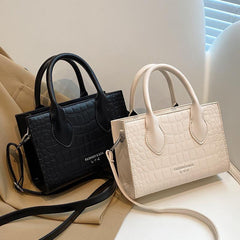 Vintage Crocodile Pattern Tote Bag Retro Top Handle Crossbody Bag