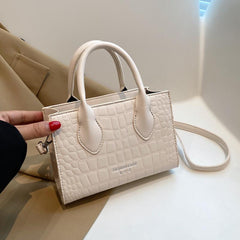 Vintage Crocodile Pattern Tote Bag Retro Top Handle Crossbody Bag