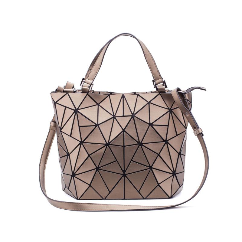 Geometric Crossbody Bag Faux Leather Bucket Purse