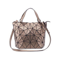 Geometric Crossbody Bag Faux Leather Bucket Purse