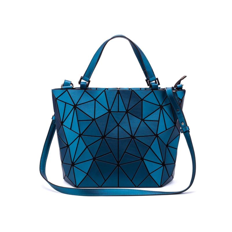 Geometric Crossbody Bag Faux Leather Bucket Purse