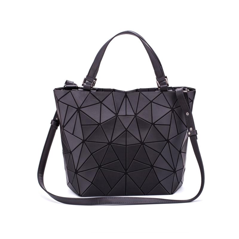 Geometric Crossbody Bag Faux Leather Bucket Purse