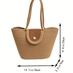 Straw Woven Large Tote Bag Lightweight Shoulder Bag