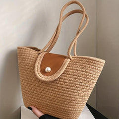 Straw Woven Large Tote Bag Lightweight Shoulder Bag