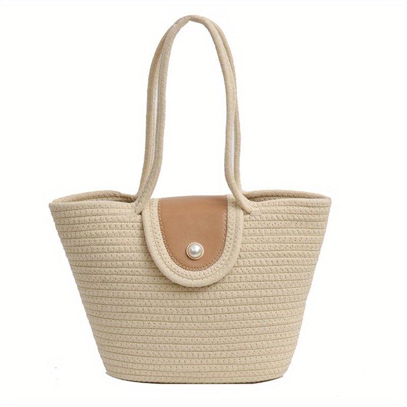 Straw Woven Large Tote Bag Lightweight Shoulder Bag