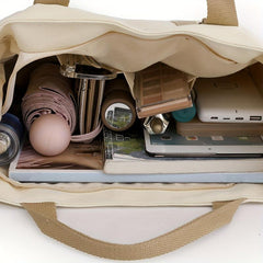 Colorblock Handbag Casual Storage Bag Women's Canvas Bag