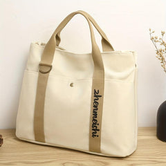 Colorblock Handbag Casual Storage Bag Women's Canvas Bag