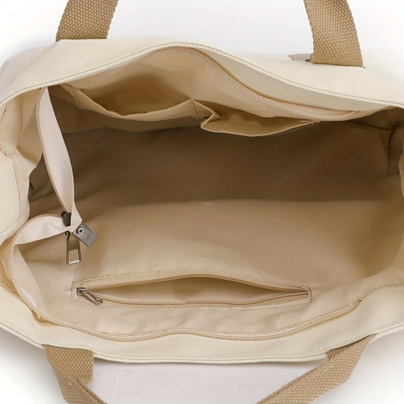 Colorblock Handbag Casual Storage Bag Women's Canvas Bag