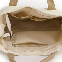 Colorblock Handbag Casual Storage Bag Women's Canvas Bag