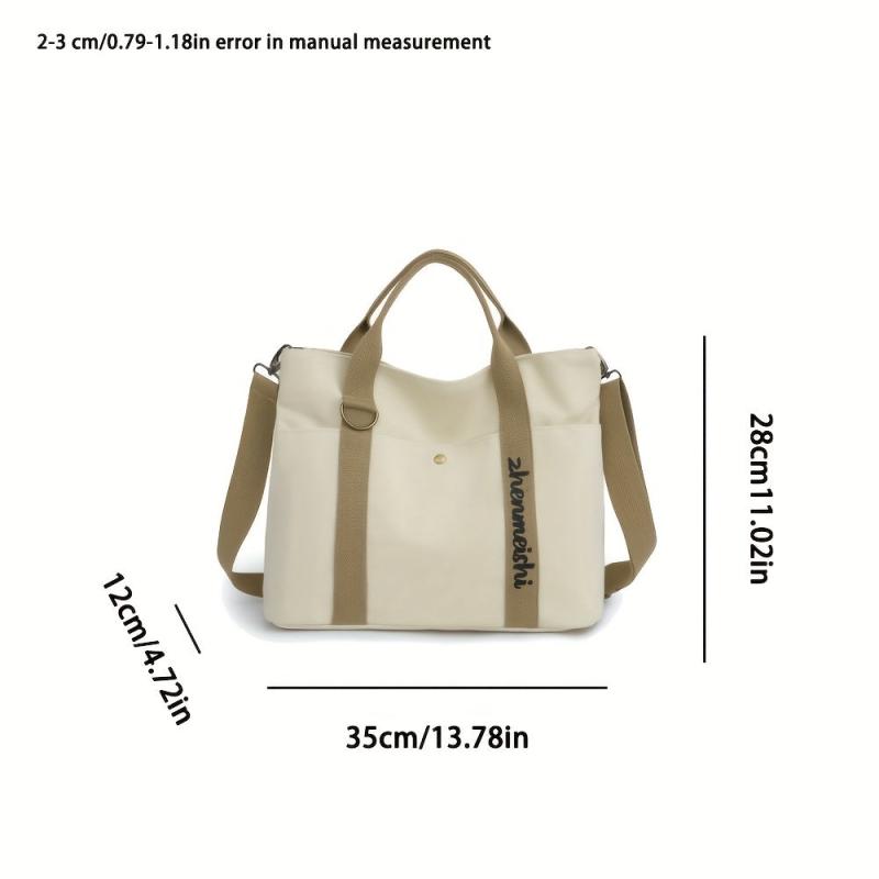 Colorblock Handbag Casual Storage Bag Women's Canvas Bag