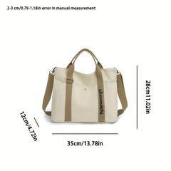 Colorblock Handbag Casual Storage Bag Women's Canvas Bag