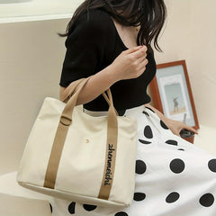 Colorblock Handbag Casual Storage Bag Women's Canvas Bag