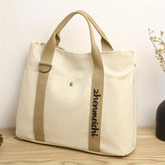 Colorblock Handbag Casual Storage Bag Women's Canvas Bag