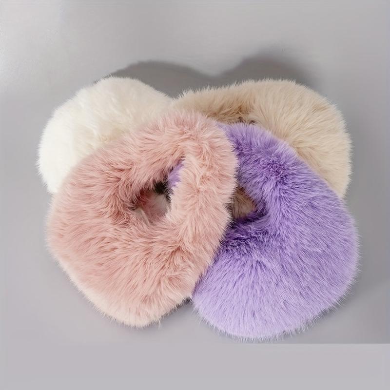 Plush Half Moon Handbag For Women Fluffy Underarm Bag Clutch Purse