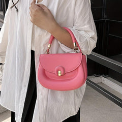 Flap Shoulder Bag Solid Crossbody Top Handle Handbag
