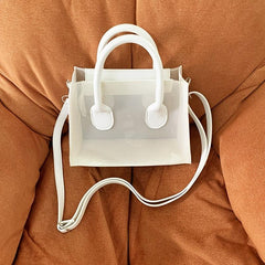 Waterproof Clear Tote Bag Solid Crossbody Bag Women's Top Handle Beach Purse
