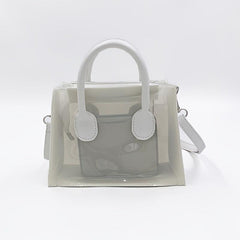 Waterproof Clear Tote Bag Solid Crossbody Bag Women's Top Handle Beach Purse