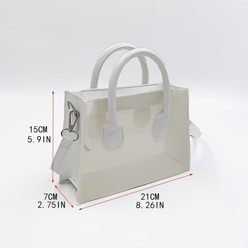 Waterproof Clear Tote Bag Solid Crossbody Bag Women's Top Handle Beach Purse