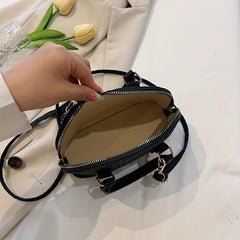 Vintage Embossed Shell Handbag Crossbody Bag Top Handle Satchel Purse