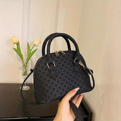 Vintage Embossed Shell Handbag Crossbody Bag Top Handle Satchel Purse