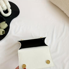 Mini Satchel Flap Crossbody Bag PU Leather Textured Bag Purse