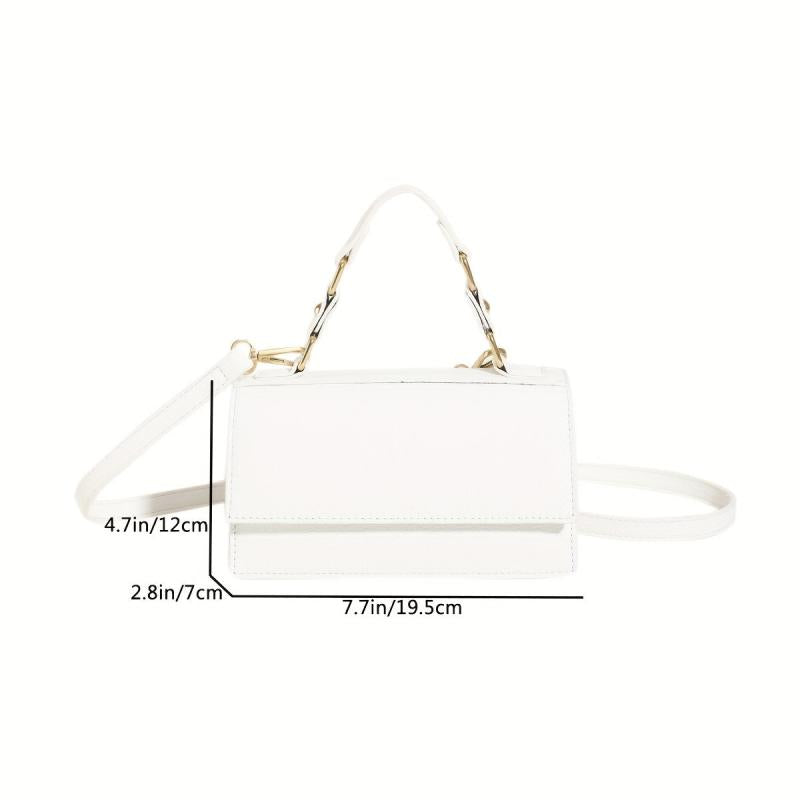 Mini Satchel Flap Crossbody Bag PU Leather Textured Bag Purse