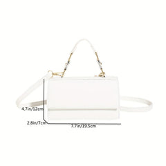 Mini Satchel Flap Crossbody Bag PU Leather Textured Bag Purse