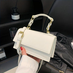 Mini Satchel Flap Crossbody Bag PU Leather Textured Bag Purse