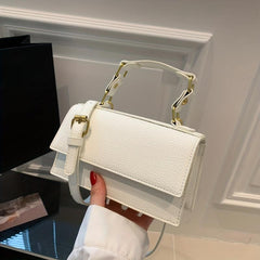 Mini Satchel Flap Crossbody Bag PU Leather Textured Bag Purse