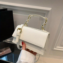 Mini Satchel Flap Crossbody Bag PU Leather Textured Bag Purse