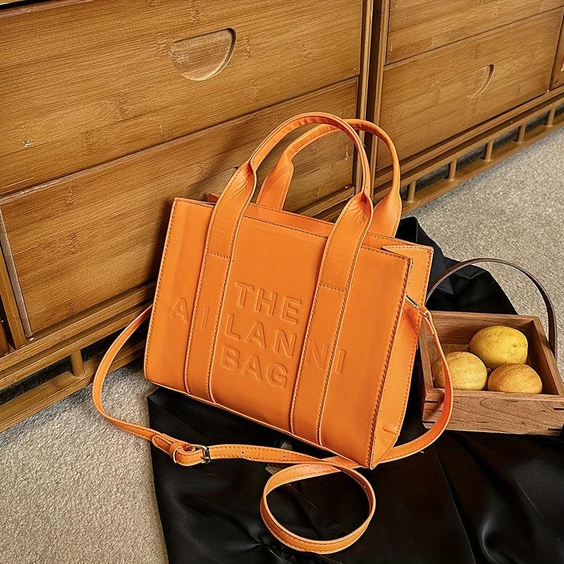 Small Satchel Square Crossbody Bag PU Leather Textured Bag Purse