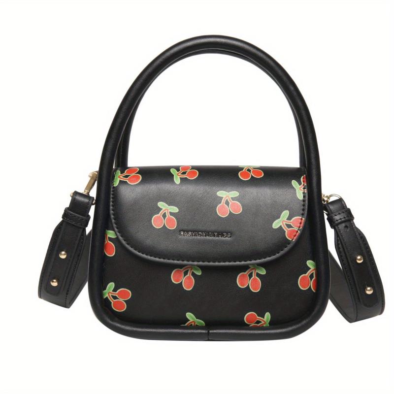 Cherry Print Crossbody Bag Women's Shoulder Purse
