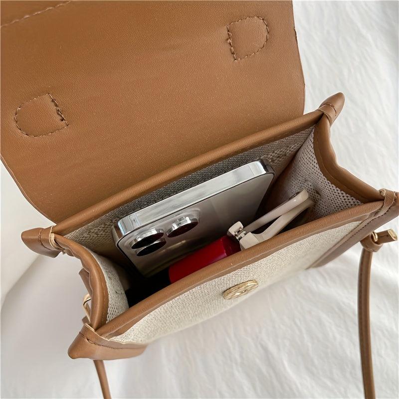 Mini Block Top Handle Versatile Handbag Flap Magnet Shoulder Bag