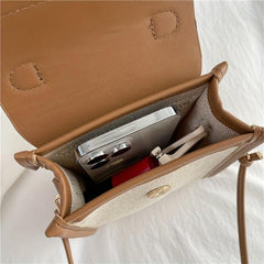 Mini Block Top Handle Versatile Handbag Flap Magnet Shoulder Bag
