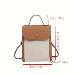 Mini Block Top Handle Versatile Handbag Flap Magnet Shoulder Bag
