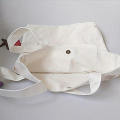 Flower Lace Tote Bag Eco Shoulder Handbag School Shopping
