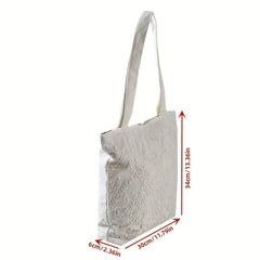 Flower Lace Tote Bag Eco Shoulder Handbag School Shopping