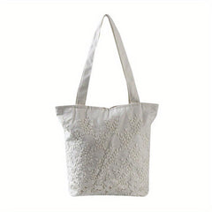 Flower Lace Tote Bag Eco Shoulder Handbag School Shopping
